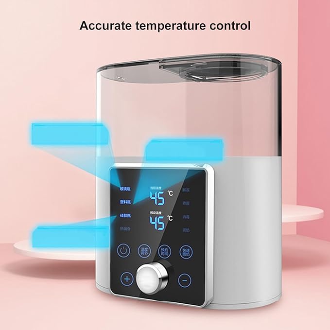 Asixxsix Baby Bottle Warmer, 2 in 1 Deep Cleansing Baby Milk Warmer, Dual Baby Bottle Warmer with Accurate Temperature Control, Heat Baby Food Jars, Constant Temperature