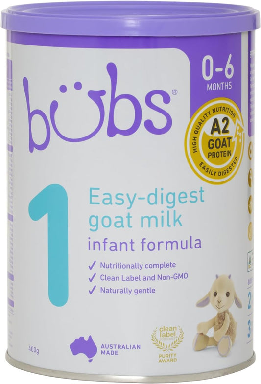 Bubs Goat Milk Infant Formula Stage 1, Infants 0-6 months, Made with Fresh Goat Milk, 14.1 oz