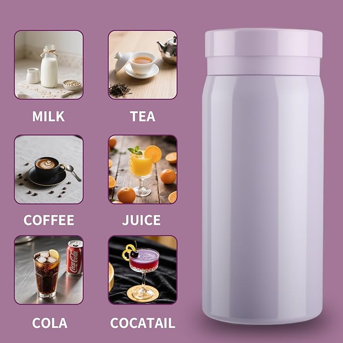 Portable Bottle Warmer for Travel: 7 OZ Heating for Breast Milk Formula & Water-Purple