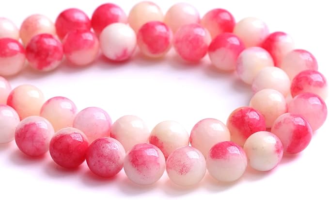 12MM 32PCS Pink Tourmaline Jade Stone Beads for Jewelry Making DIY Bracelet Necklace 15"