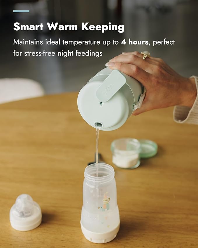 Papablic Pro Portable Bottle Warmer — 115W Fastest Heating, Built-in Sterilizer, 8 Feeds per Charge, 5 Temp Settings + Keep Warm, for Breastmilk & Formula, Mint Green