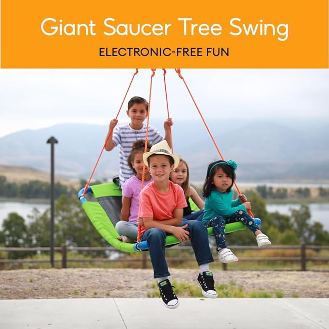 PLATPORTS Platform Swing - Large Rectangle Saucer Swing for Kids and Adults