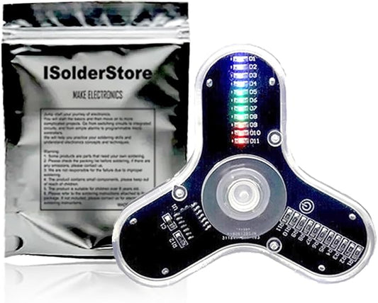 ISolderStore Soldering Practice Kit 3 Leaves LED Rotating Gyroscope DIY Kit Soldering Project Electronics Kit Soldering Practice Kit for Kids and Adults