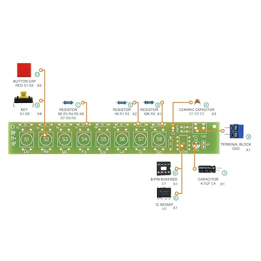 Soldering Practice Kit DIY Electronic Organ Plug-in Circuit Kit Learn Soldering Kit for DIYers Learning Electronics (05DZQ04)