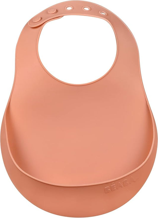 BEABA Silicone Baby Bib, Made with Soft Supple Silicone, Baby Bibs with Baby Food Catcher, Baby Essentials for Baby Feeding