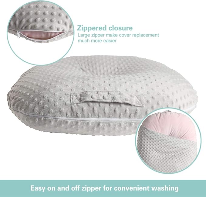 OWLOWLA Newborn Lounger Cover,Minky Removable Slipcover Fits Newborn Lounger for Baby Boy Girl(Gray)