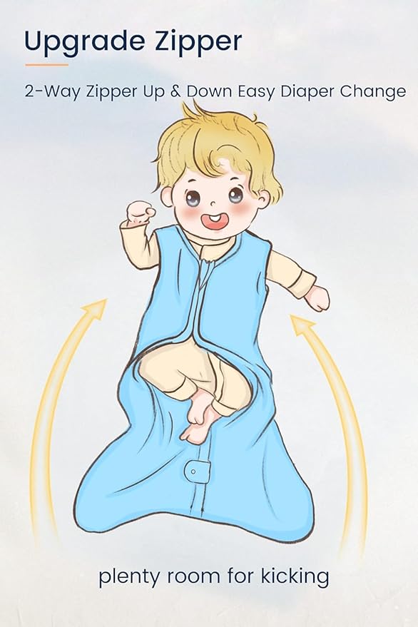 TotAha Light Sleep Sack, Stretchy, Soft, Cozy Wearable Blanket Sleep Bag with 2-Way Safe Zippers for 0-6-12-24 Months 0.5 TOG