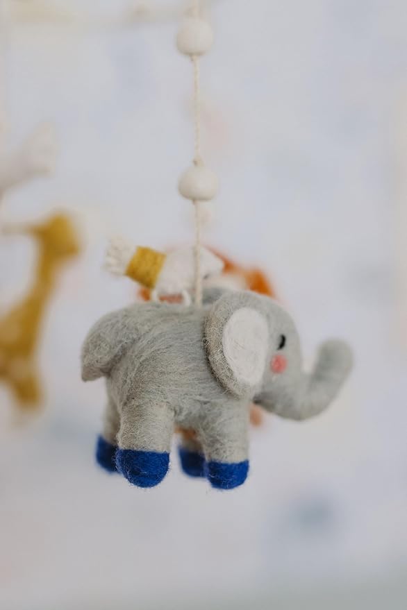 Pehr Classic Wool Felt Baby Mobile, Into The Wild | Handmade Nursery Décor | Includes Gift Box | Ethical & Enchanting | 28” x 9”