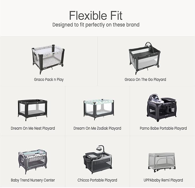 lulumoon Pack N Play Sheets: Soft & Breathable Playard Sheets for Boys and Girls - Fitted for Most Pack N Play and Playard Mattress