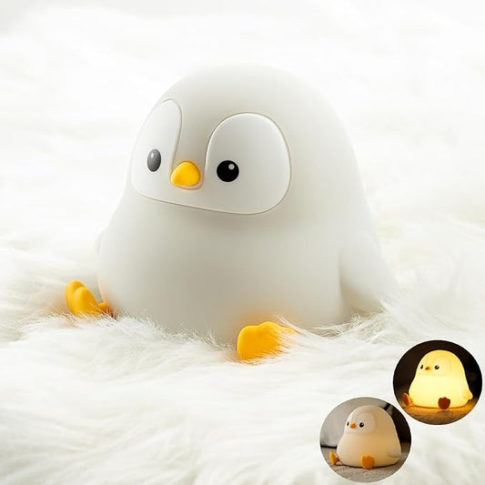 Penguin Night Light for Kids, Cute Penguin Lamp Silicone Baby Nursery Night Lamp, Dimmable Squishy Touch Bedside Lamps, Adorable Rechargeable Animal Lamps Gifts Kawaii Room Decor for Kids Girls Boys