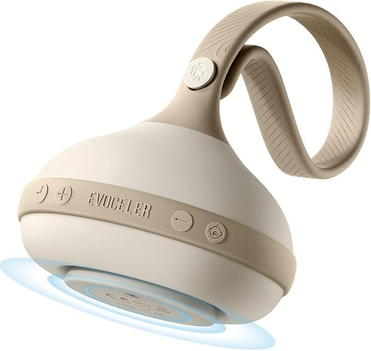 EVOCELER | Portable White Noise Sound Machine for Babies and Kids | Auto Cry Detection | 9 Soothing Sounds | Sleep Soother | Voice Recording | 15H Battery | Travel | Baby Registry Gift | Stroller Clip