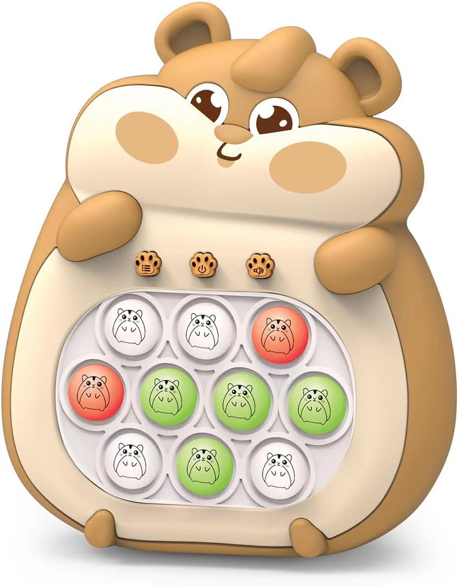 Puzzle Pop Light Up Game Fidget Travel Games /Upgrade Travel Sensory Fidget Toys Popular Handheld Games for Teenagers Anti Anxiety Autism Relief Birthday Party Gift (Brown Hamster)