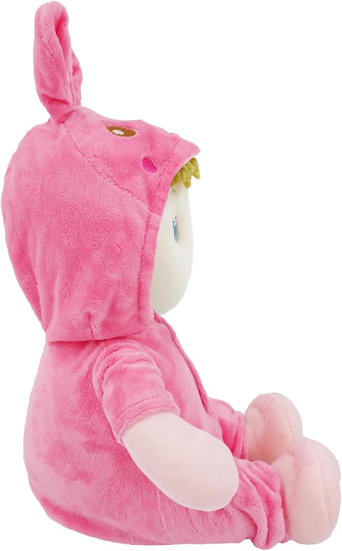 June Garden 12" Sweet Dolly Peachpaws - Stuffed Ultra Soft Baby Doll for Birth and Up - Bunny Outfit
