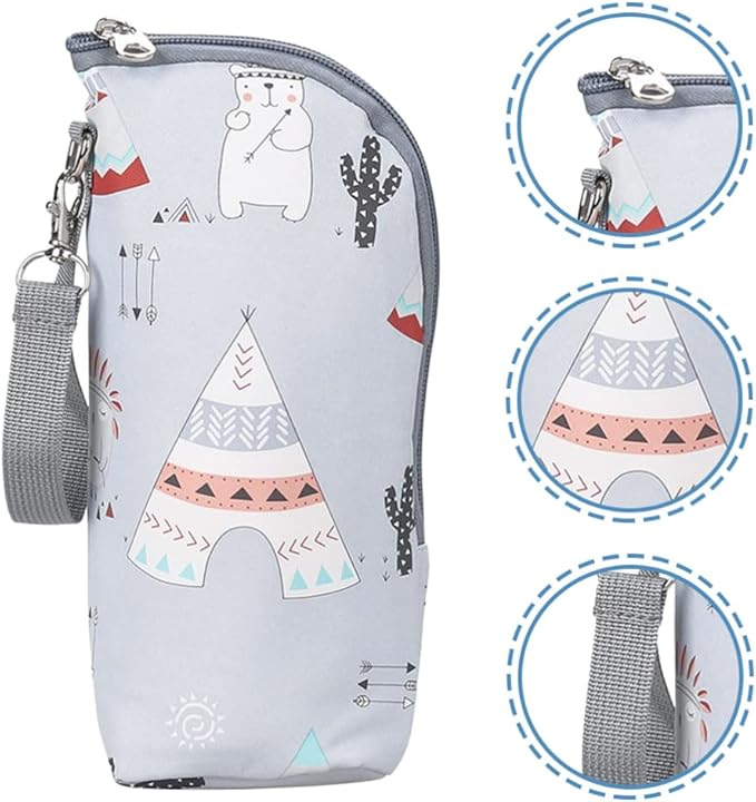 Kisangel Infant Bottles 1pc Car Milk Bottle Warmer Portable Baby Bottle Bag Insulated Milk Bottle Bag Keep Warm Carrying Sleeve Pouch for Newborn Toddler Baby Bottles