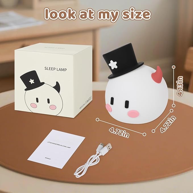 Monster Night Light for Kids, 8-Color Modes & Voice Controlled Light Lamps, Cute Soft Touch Silicone Portable Rechargeable Touch Nightlight for Breastfeeding, Bedroom Decor, Boys and Gifts for Girls