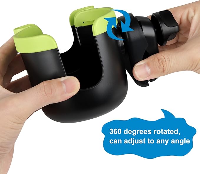 Accmor Stroller Cup Holder with Phone Holder, Bike Cup Holder, Universal Cup Holder for Uppababy Nuna Doona Strollers, 2-in-1 Cup Phone Holder for Stroller, Bike, Wheelchair, Walker, Scooter