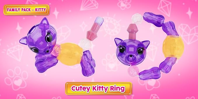 Twisty Petz Family Pack Kittys, Includes Two Bracelets and Four Rings. for Ages 6-12