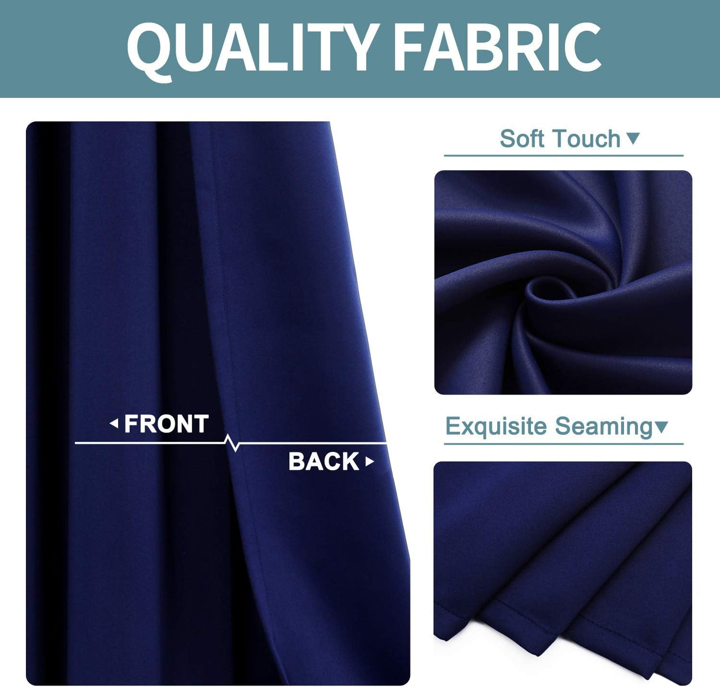 ChrisDowa Small Kitchen Valances for Windows - Grommet Short Thermal Insulated Room Darkening Window Valances Curtains for Living Room (2 Panels, Navy Blue, 42 x 18 Inch)