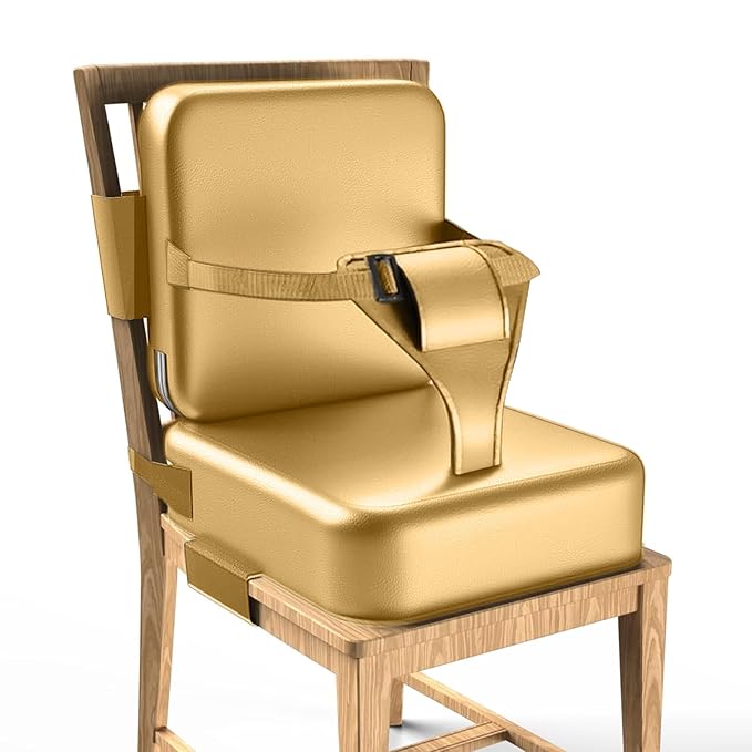 Toddler Booster Seat for Dining Table,Booster Seat for Kitchen Chair with Extended Straps,2PCS Portable with Safety Buckles,Suitable for Kids Aged 3-12 in Restaurants