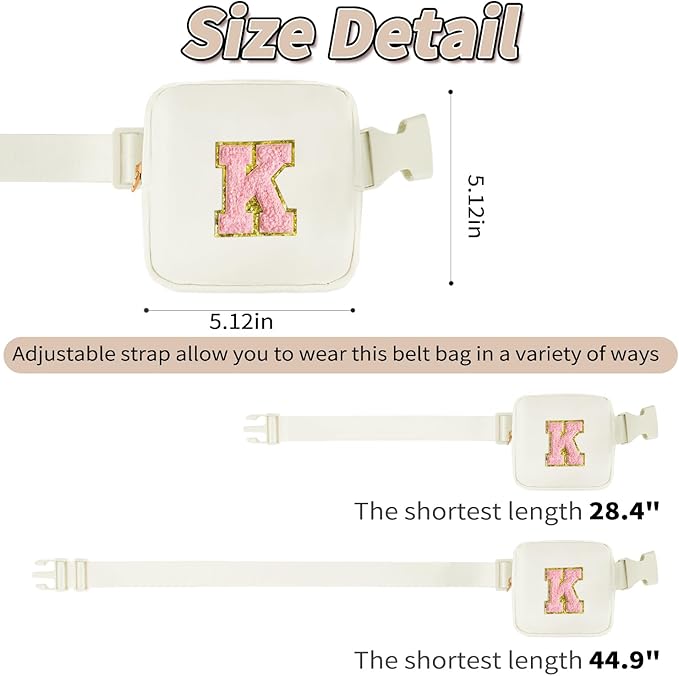 Girl Stuff - Teen Girl Gifts Trendy Stuff,Mini Cross Body Bag for Girls Belt Bag - Cute Fanny Pack for Kids Teen,Crossbody Bag for Women Trendy Belt Bag Waist Packs - Cream,K
