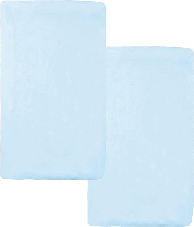 American Baby Company 2 Pack 100% Natural Cotton Fitted Cradle/Bassinet Sheets 36" x 18" - Soft, Breathable & Hypoallergenic Bed Sheets, Blue, Neutral for Boys & Girls