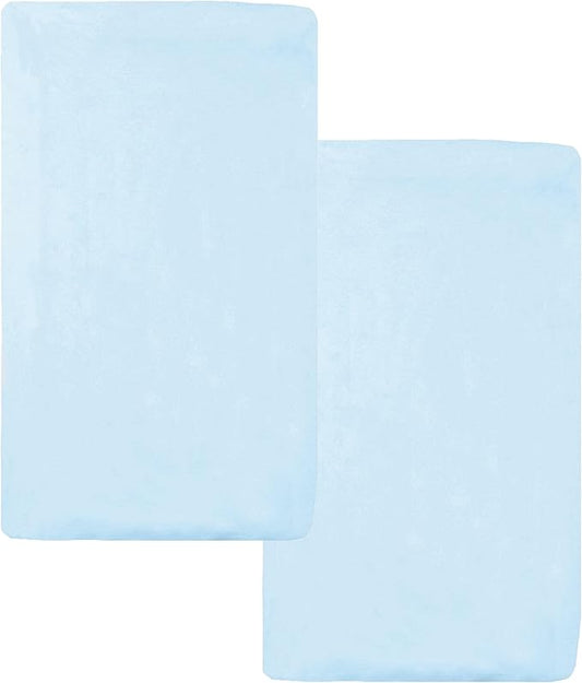American Baby Company 2 Pack 100% Natural Cotton Fitted Cradle/Bassinet Sheets 36" x 18" - Soft, Breathable & Hypoallergenic Bed Sheets, Blue, Neutral for Boys & Girls