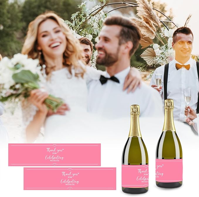 100PCS Wedding Water Bottle Labels Waterproof Greenery Floral Wraps Sticker for Water Bottle Baby Shower Bottle Label for Bridal Shower Party Thanks A17