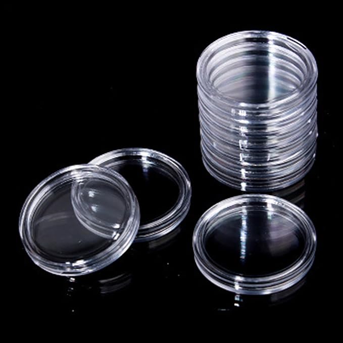 120 pcs 30mm Coin Capsules Coin Holders for Collectors, with Foam Gasket and Plastic Storage Organizer Box, 6 Sizes (17.9/19.1/21.2/24.3/26.5/30mm) Coin Case for Coin Collection Supplies (Black)