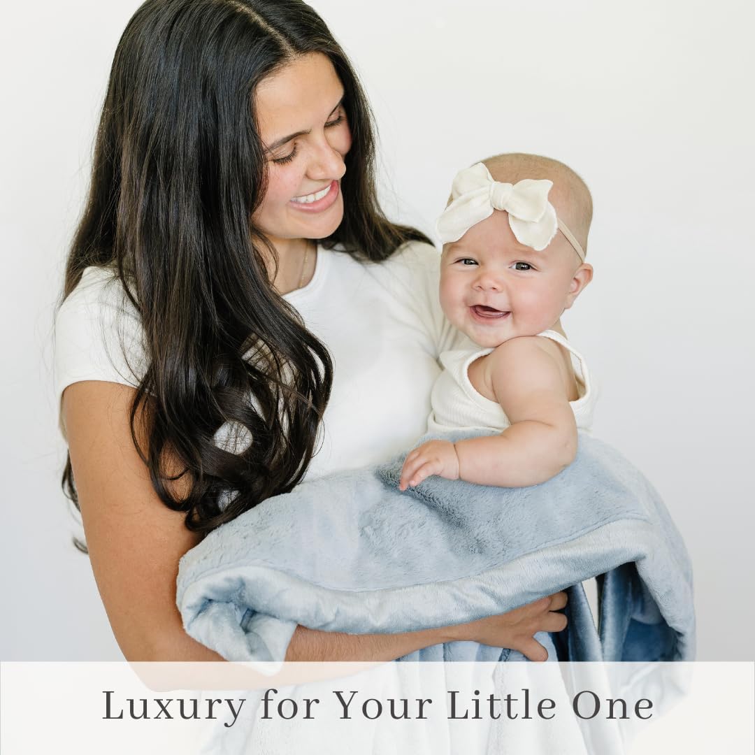 SARANONI Receiving Blankets for Babies Super Soft Boutique Quality Lush Luxury Baby Blanket (Slate, Receiving Blanket 40" x 30")