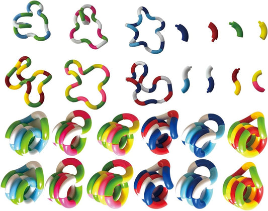 12PCS Multicolor Twisty Fidget Toys for Relaxation, Relaxation Therapy and Stress Relief Education Toys for Unique Fidget Experience, Brain Imagination Tools (4 colors)