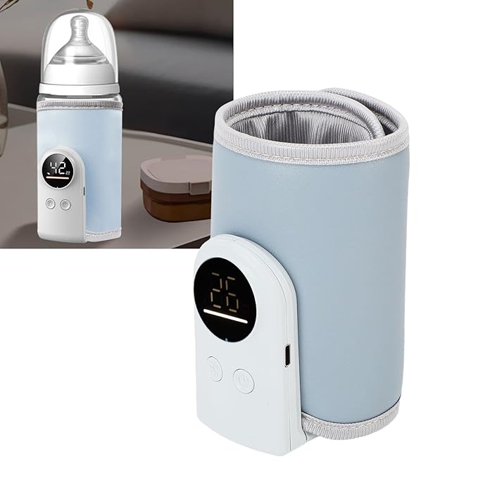 USB Powered Baby Bottle Warmer, 18W Fast Heating Adjustable Constant Temperature Portable Bottle Warmer Universal for Home and Travel (Type 2)