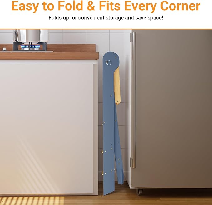 COSYLAND Foldable Toddler Kitchen Stool Helper - Height Adjustable Standing Tower for Bathroom Sink or Kitchen Counter - Step Stool for Toddlers Ages 18 Months to 6 Years Gray & Natural