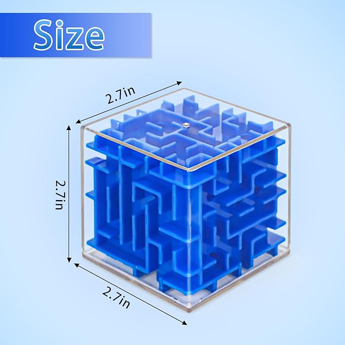 10 Pack Maze Puzzle Cubes, 3D Magic Cube Bulk Brain Teasers for Kids and Adults Educational Puzzle Boxes, Kids Party Favors & Classroom Prizes Puzzles Toys, Color Random(Not Money Maze)