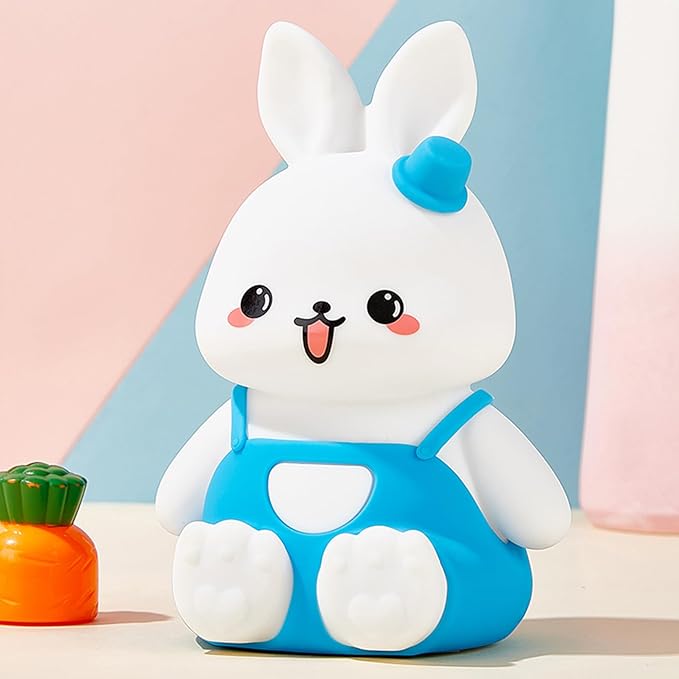 Night Light for Kids Bunny Lamp, Cute Easter Gifts for Girls,Rechargeable Baby Nursery Nightlight for Bedroom, Animal Silicone Kids Lamp Kawaii Room Decor