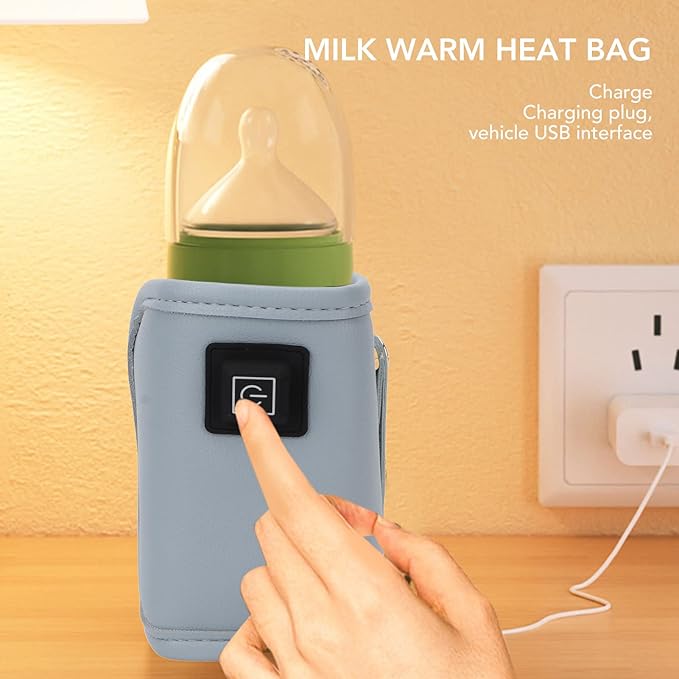Baby Bottle Warmer, Portable Bottle Warmer USB Charging Easy to Operate Milk Warmer Baby Bottle Keep Warmer for Car Tavel, Lightweight Portable Bottle Warmer for Outdoor Traveling, Driving