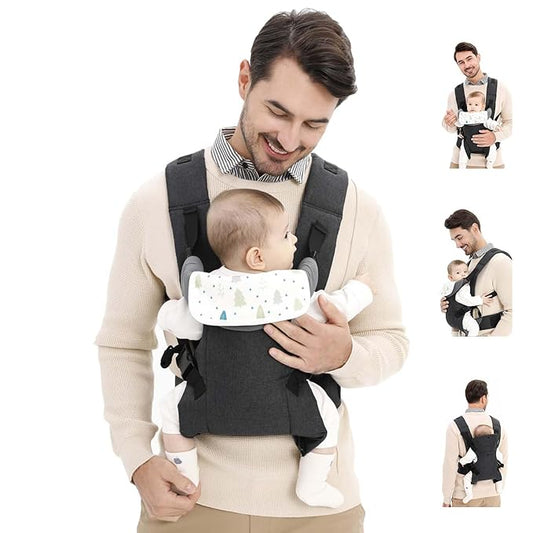 Baby Sling Carrier,4-in-1 Ergonomic Baby Backpack Front Carrier,Newborn to Toddler Wrap Lightweight Adjustable Baby Sling,Black
