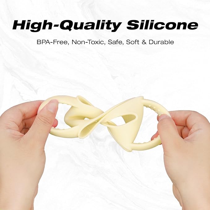 NiHome Tumbler Grip Compatible with 14oz Stanley Quencher, Fit for 12 15oz Zak Owala kids Cups Accessories Handle, Silicone Dual-Handle Tumbler Handles for Home Travel Outdoors Daily Use (2PCS,Cream)