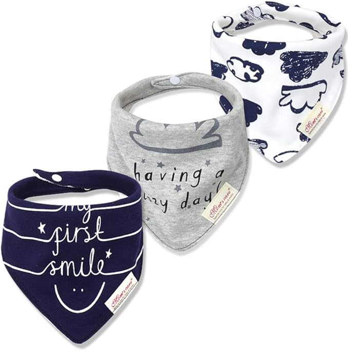 JN&LULU 3 Pack Newborn Baby Bibs Bandana Drool Bibs for Drooling Cotton Baby Gifts