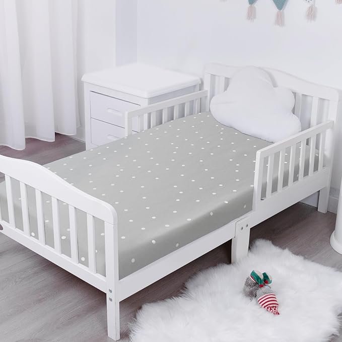 Crib Sheets for Boys 4 Pack, Fitted Baby Crib Sheet Neutral 52" x 28" for Standard Crib and Toddler Bed Mattress, Soft and Breathable Kid Toddler Sheets for Girls Boys, Grey