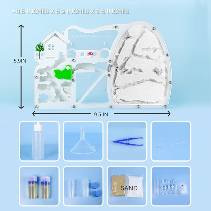 2PCS Ant Farm Castle with Connecting Tubes and Forage Box, Sand Ant Colony Observation Kit, Ant Viewing Habitat Science Kit, Educational & Learning Science Kit for Kids, Adults, Student