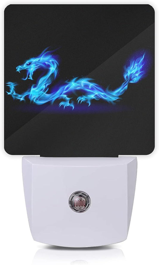 Blue Dragon Night Light,Plug in Night Lights 0.5W Sleep Friendly for Boys Girls Led Night Light Dusk to Dawn Sensor Nightlight for Stairway/Hallway/Bedroom