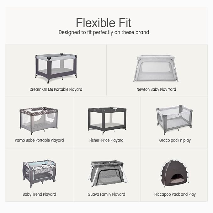 lulumoon Pack N Play Sheets Muslin: Cotton Fitted Sheets for Pack and Play Mattress - Soft Playard Sheets for Boys and Girls