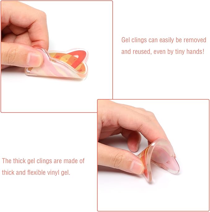 20 PCS Outer Space Thick Gel Clings Galaxy Window Gel Clings Decals Stickers for Kids Toddlers and Adults Home Airplane Classroom Nursery Outer Space Party Supplies Decorations Removable and Reusable