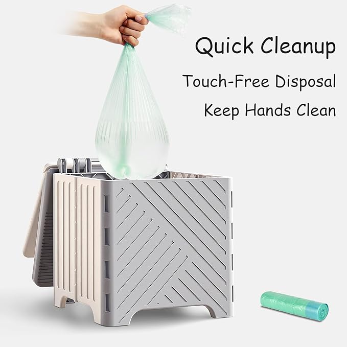 Portable Potty Seat for Toddler, Kids Travel Potty Foldable Compact Potty Training Toilet Seat with Cleaning Bags for Car, Camping, Travel, Outdoors (Grey)