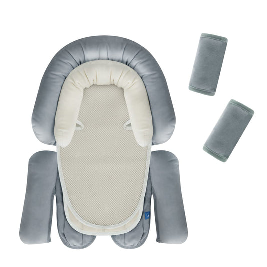 COOLBEBE Upgraded 3-in-1 Babybody Support & Strap Covers Set for Newborn Infant - Extra Soft Car Seat Insert Cushion Pad, Perfect for Carseats, Strollers, Swing
