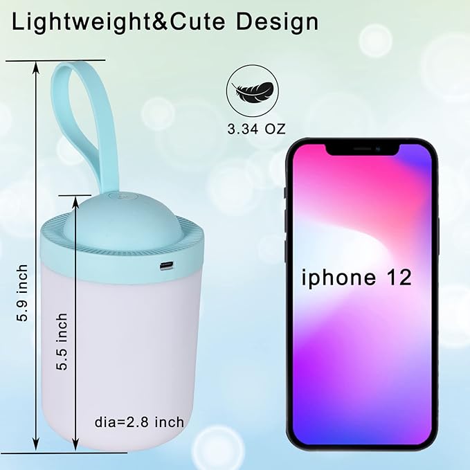 Kids Lantern Night Light,STARTOGO Portable Lamp Battery Powered,3000K Eye-Caring Warm Light,Stepless Dimmable,Rechargeable LED Tent Lantern,Perfect as Nursery Night Lights,Kids Camping Lantern.Blue