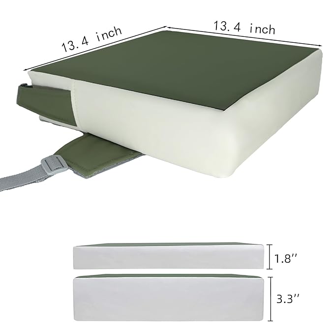 Booster Seat for Dining Table, PU Anti-Scratch Easy Cleaning Kids Toddler Booster Seat for Table, Portable Travel Increasing Cushion for Chair - Green