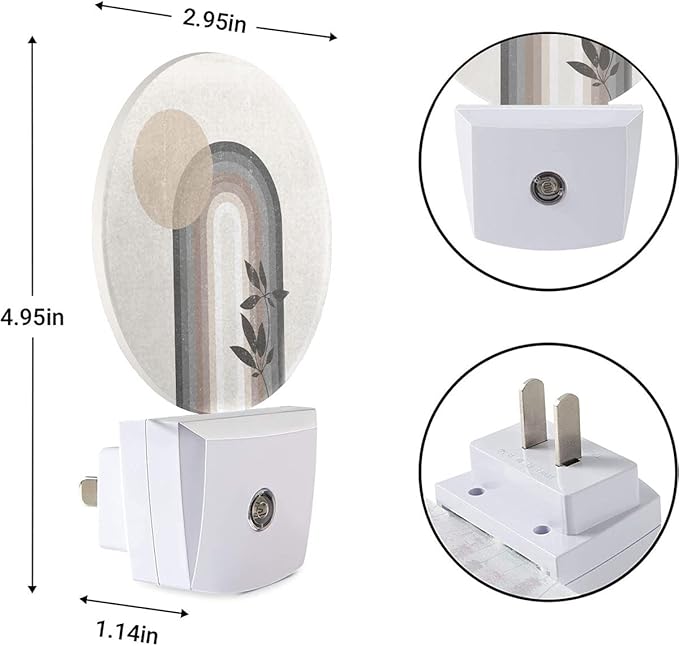 EKOBLA Mid Century Night Lights Plug into Wall Boho Sun Abstract Arch Modern Plug-in Nightlights Home Auto Sensor LED Dusk to Dawn Light for Bedroom Bathroom Kitchen Corridor