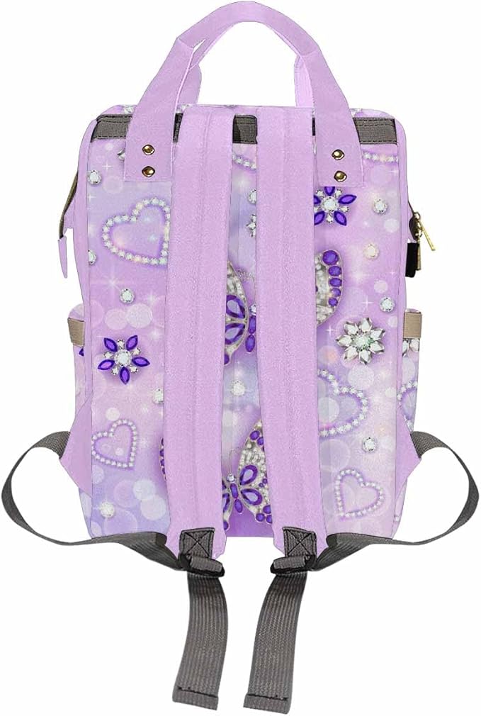 D-Story Custom Baby Bag - Unisex Hiking Camping Work Outdoor Casual Daypack Tote Backpack Custom Bag, Neon Butterfly