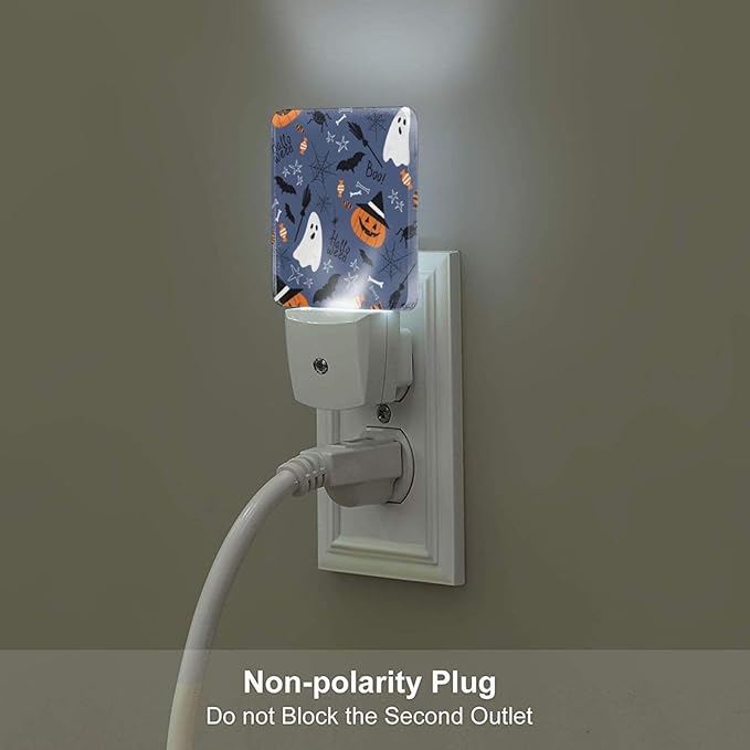 Happy Halloween Night Light,Plug Into Wall with Dusk to Dawn Light Sensors, Warm Nightlights for Bedroom, Bathroom, Hallway, Kitchen, Gifts Ideal for Boys Girls Women Men